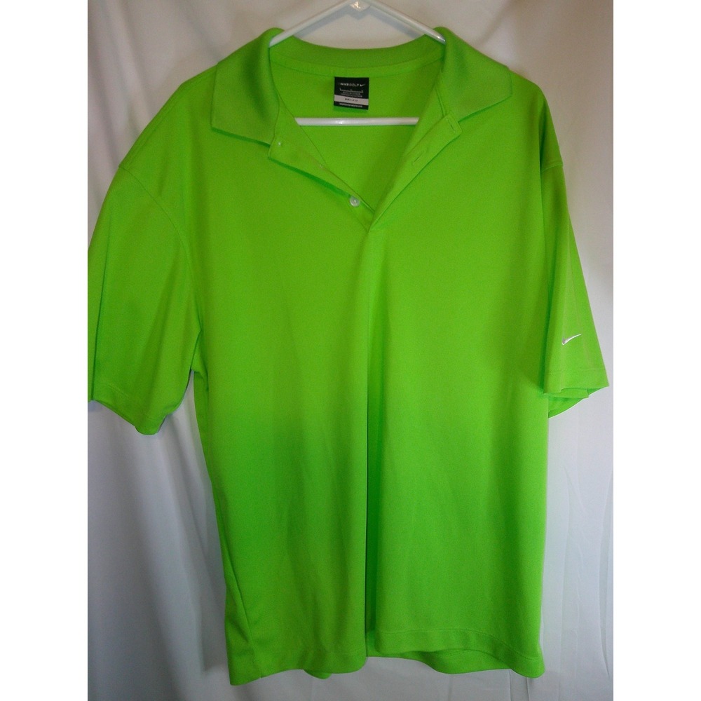 Nike Golf Dri-FIT Polo Shirt Athletic Fit Short Sleeve Top Lime Green L